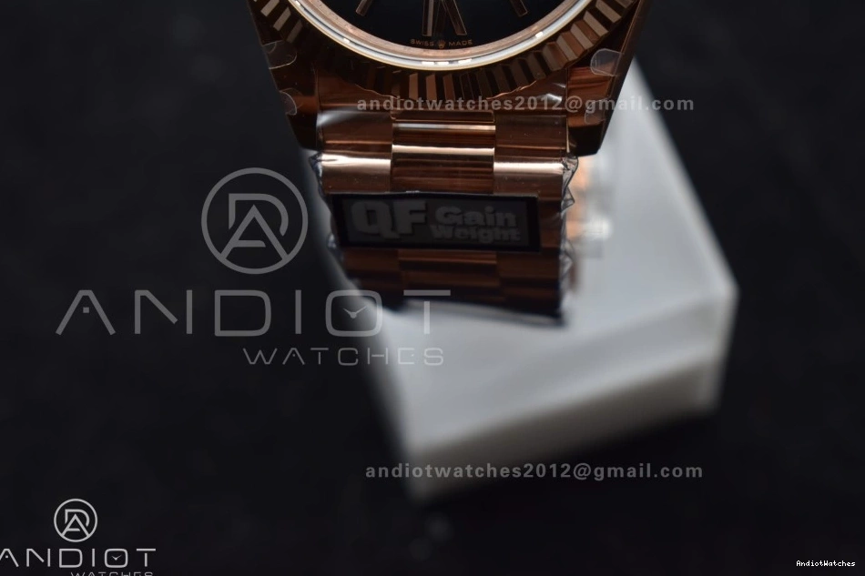 711 Dial Steel Weight) Best DayDate Slate Edition Ombre 904L President on V4 (Gain QF RG A2836 40 Bracelet Soft 1009